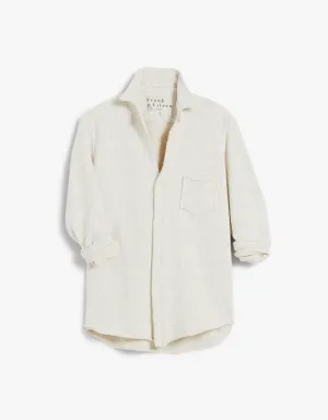 Frank & Eileen "Eileen" Relaxed Button Up Shirt in Heather White Melange (Triple Fleece)