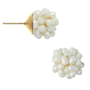 Genuine Freshwater Pearl Cluster Studs Earrings