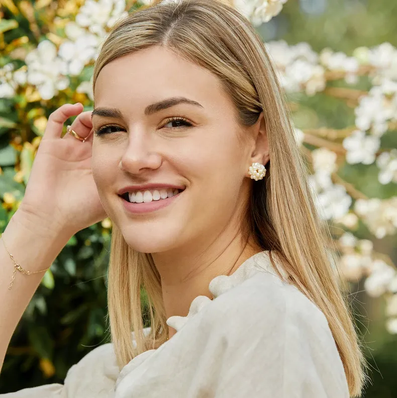 Genuine Freshwater Pearl Cluster Studs Earrings
