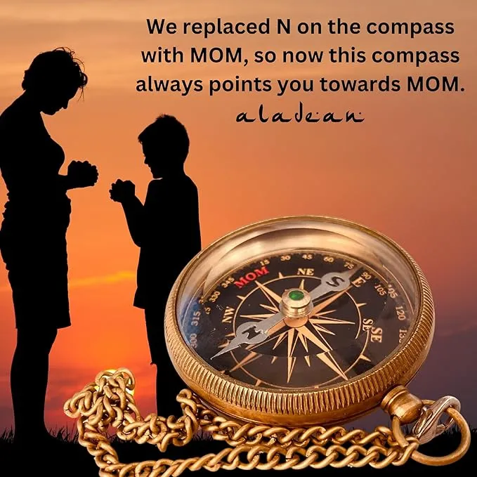 Gift for Son from Mom Dad | Engraved Compass 2" - Father to Son Gifts, Mom to Son Gifts for Graduation, Birthday Baptism Confirmation Communion