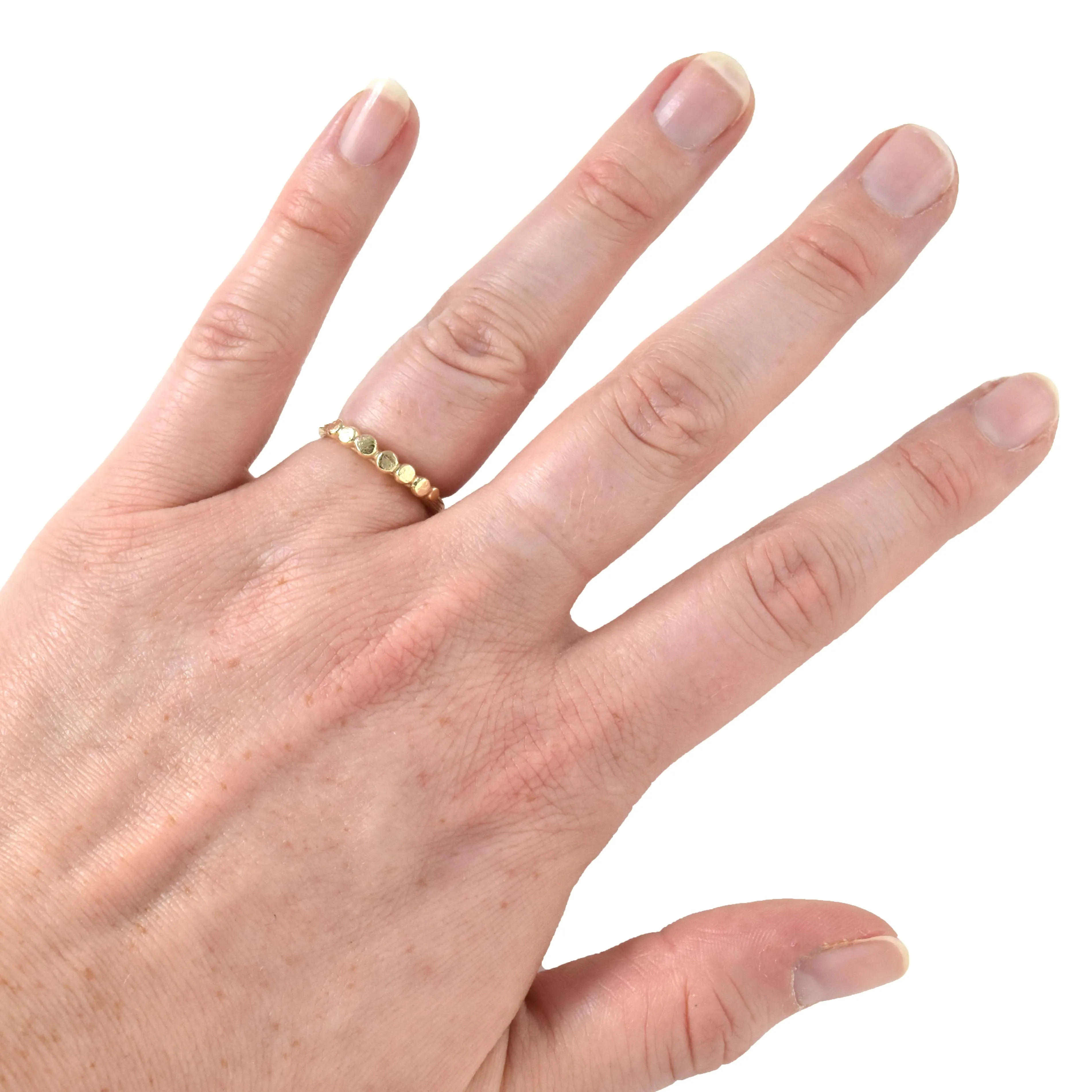 Gold Pebble Twig Ring - your choice of gold & optional diamonds