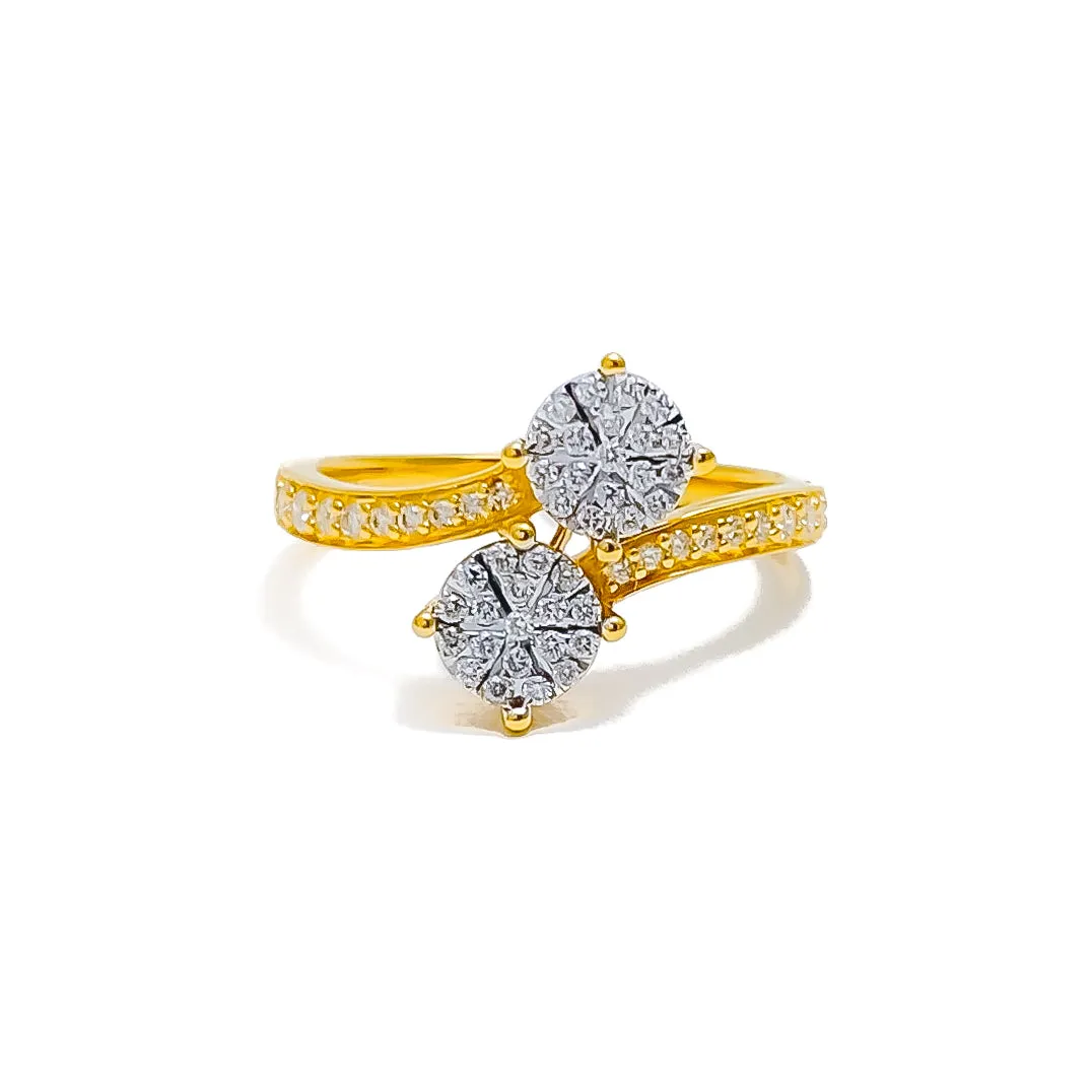 Gorgeous Graceful 18K Gold   Diamond Ring