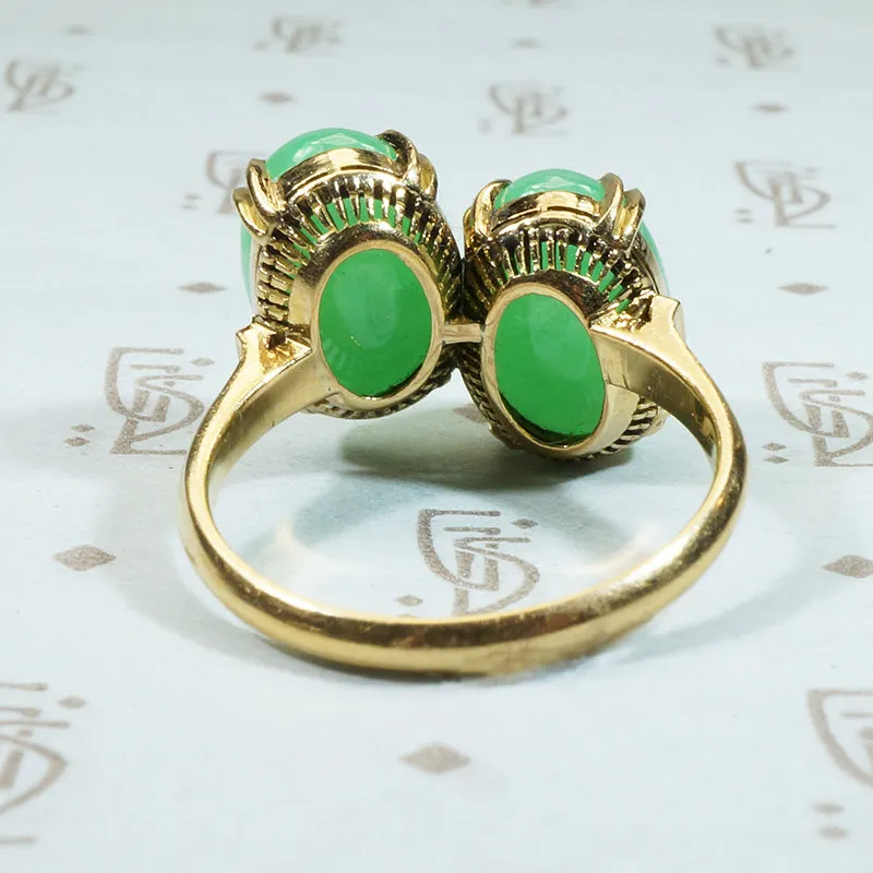 Graceful Beauty A Vintage Jade 18k Ring