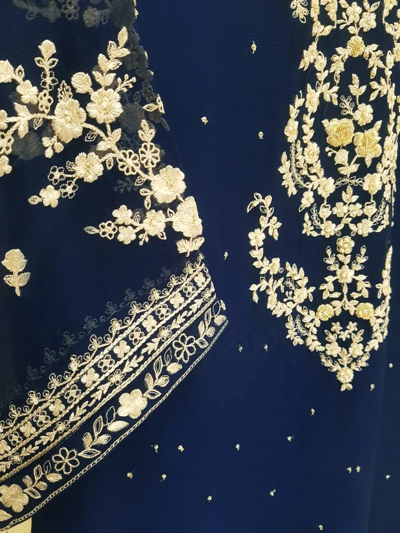 Graceful Embroidered Chiffon Trio