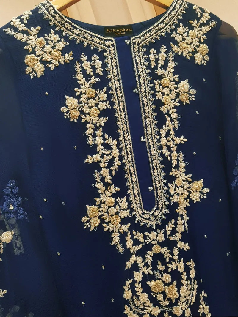 Graceful Embroidered Chiffon Trio