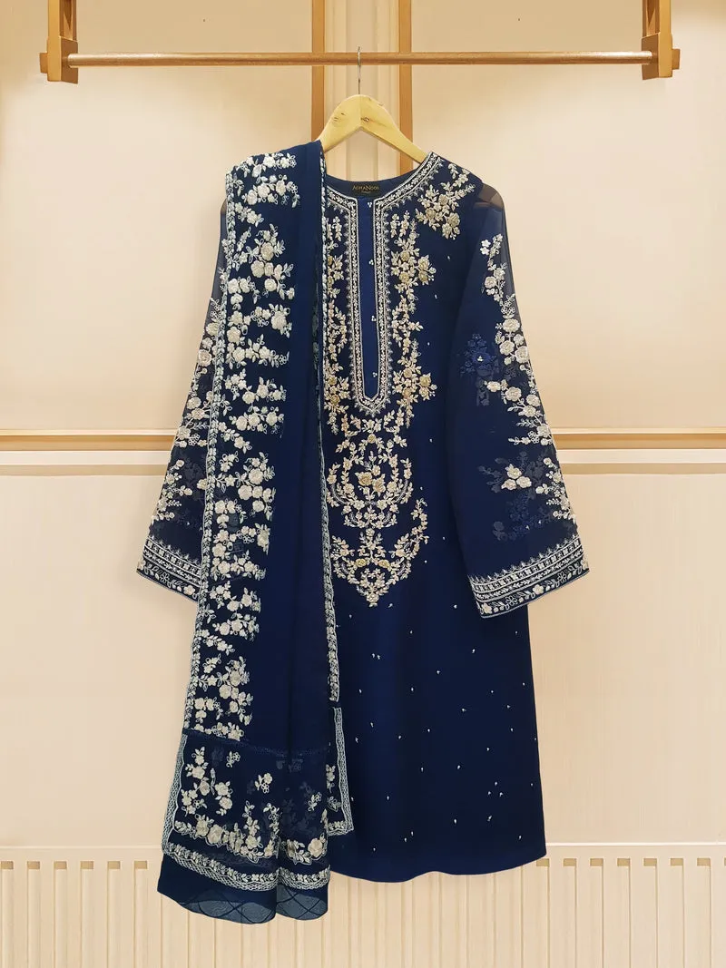 Graceful Embroidered Chiffon Trio