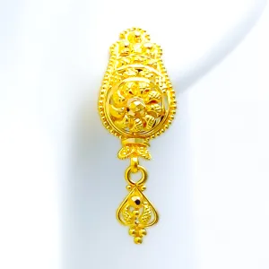 Graceful Floral Hanging 22k Gold Earrings