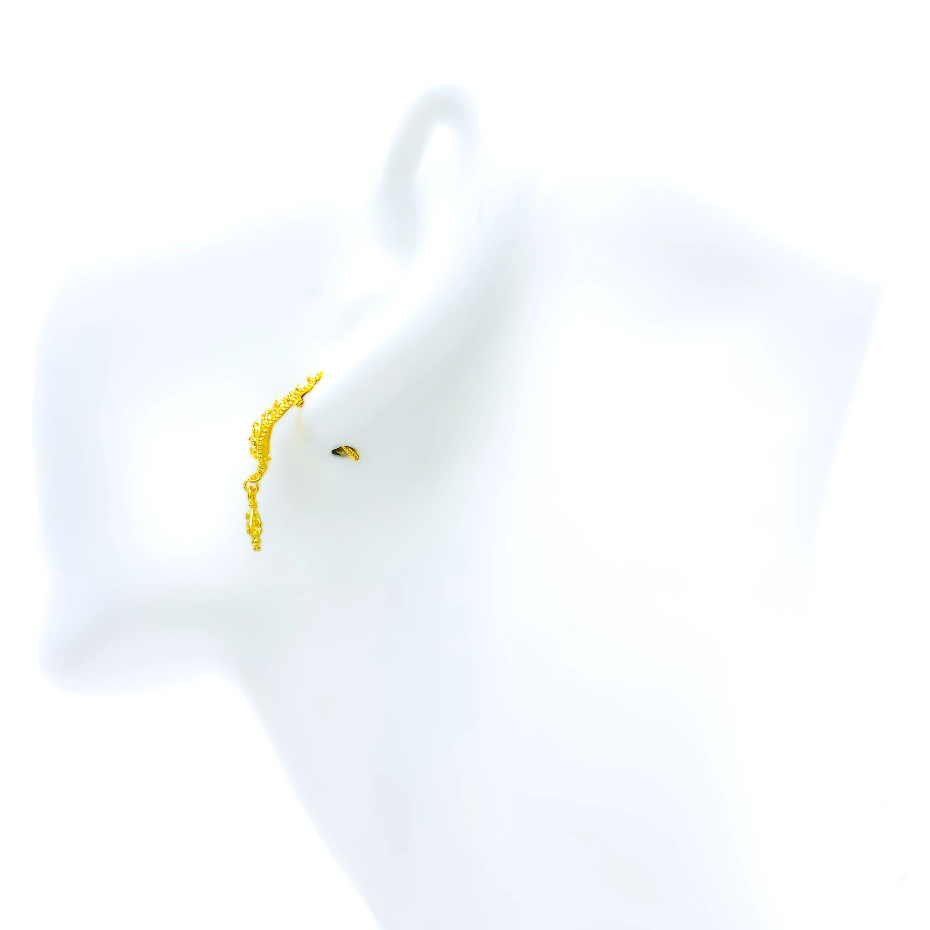 Graceful Floral Hanging 22k Gold Earrings