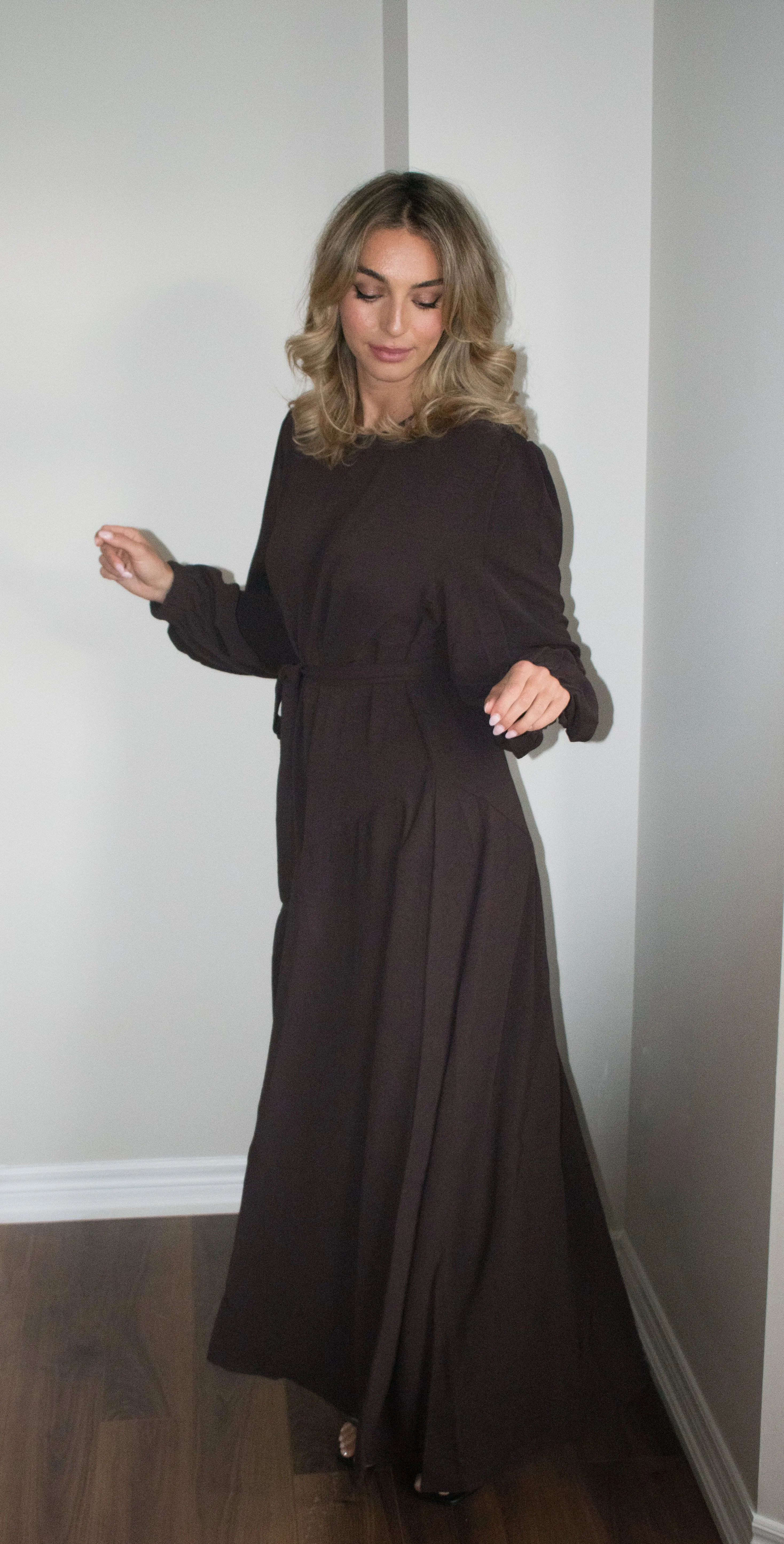 Graceful Flow Maxi- Chocolate Brown