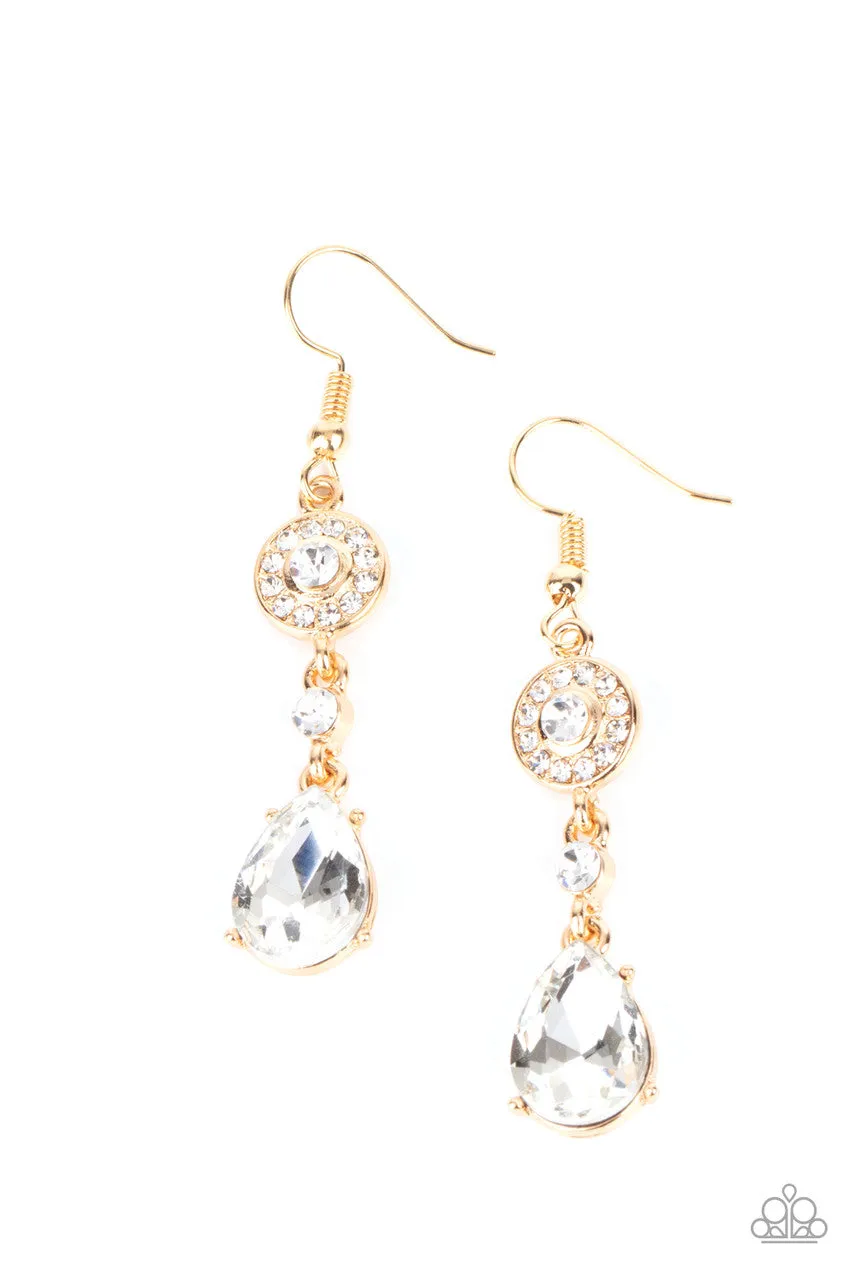 Graceful Glimmer Gold Paparazzi Earrings