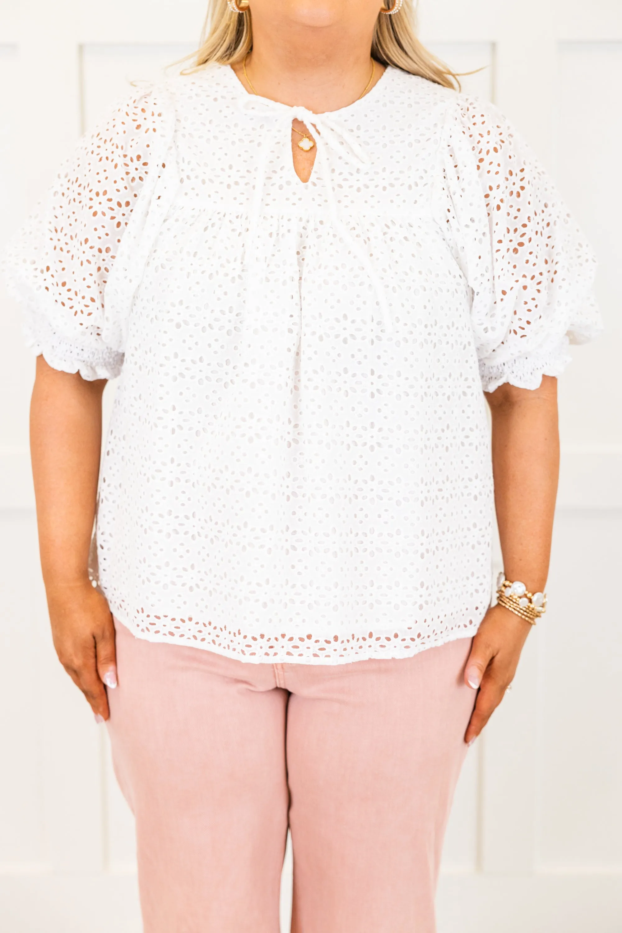 Graceful In Lace Top, White