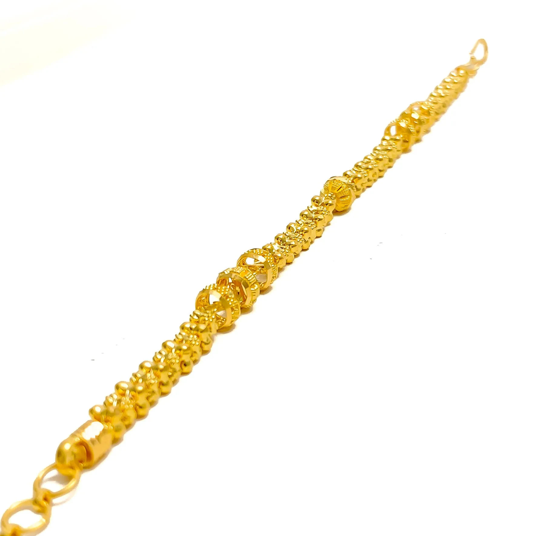 Graceful Multi-Bead 22k Gold Bracelet