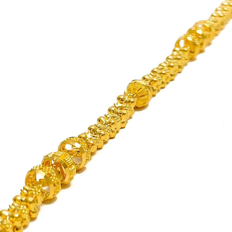 Graceful Multi-Bead 22k Gold Bracelet