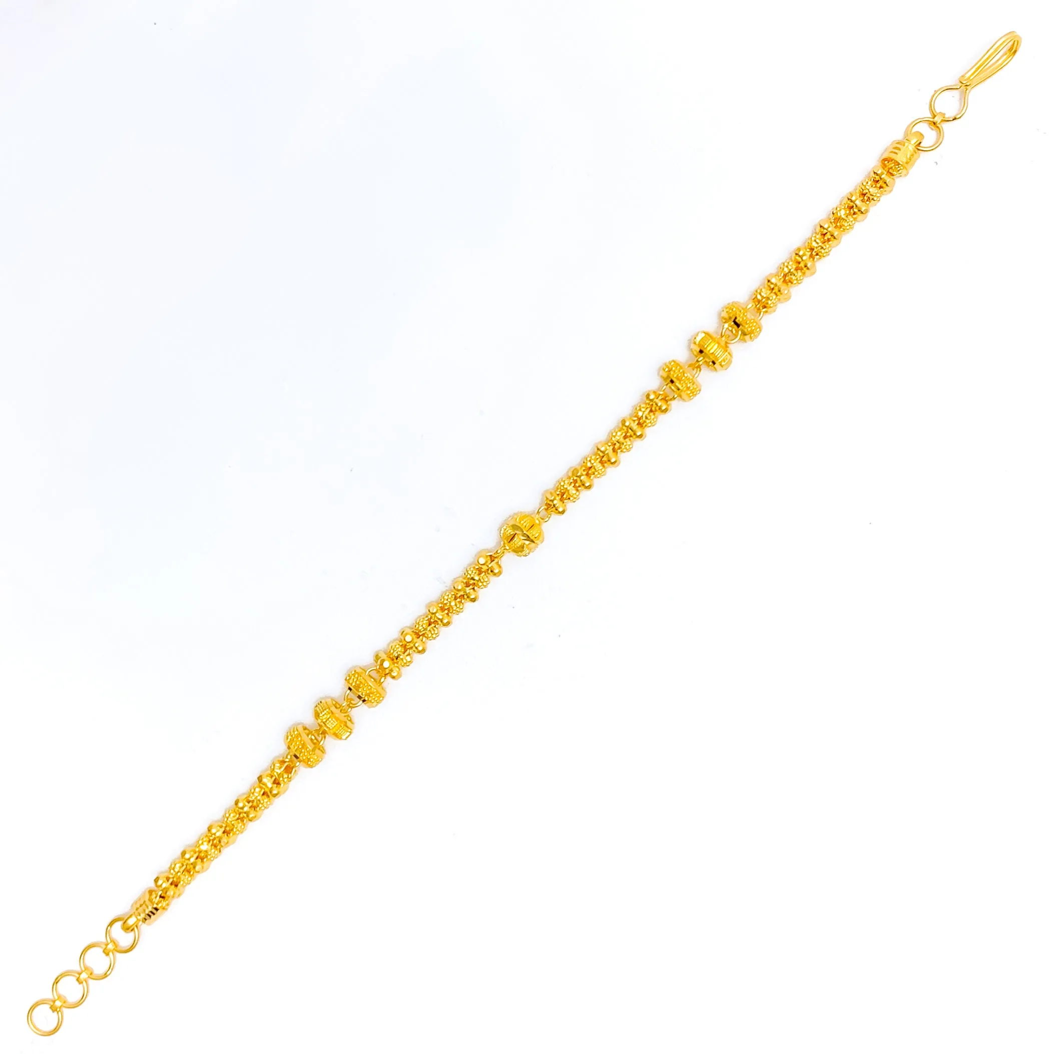 Graceful Multi-Bead 22k Gold Bracelet