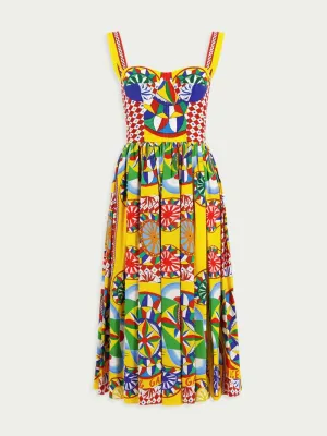 Graphic-Print Midi Dress