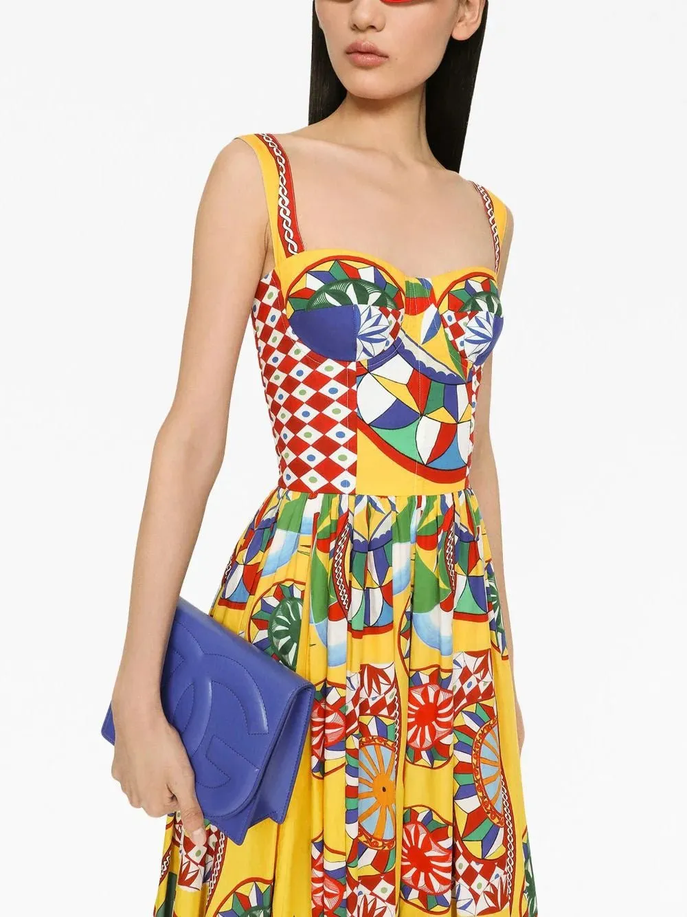 Graphic-Print Midi Dress