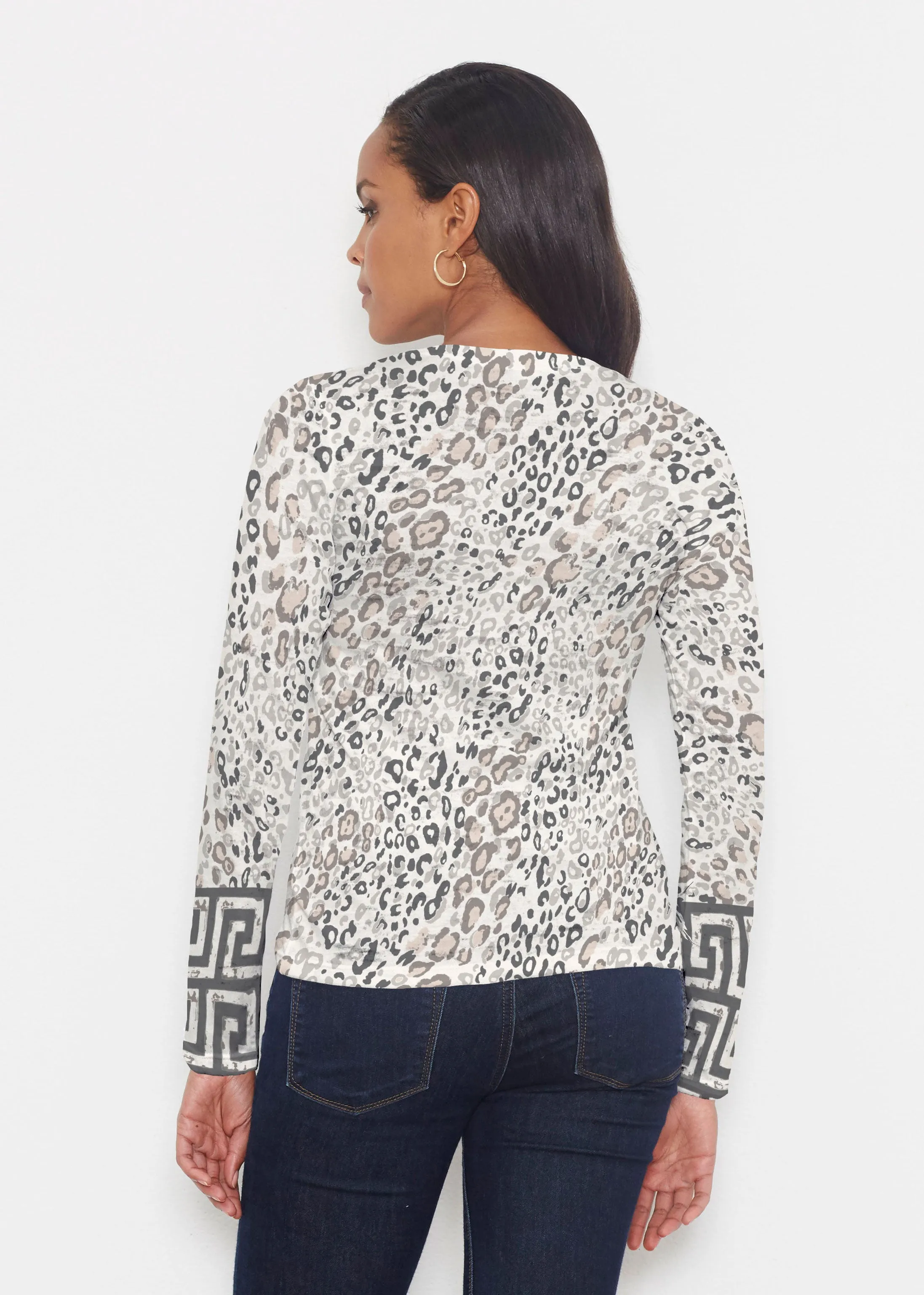 Greek Cat Grey (7752) ~ Signature Long Sleeve Crew Shirt