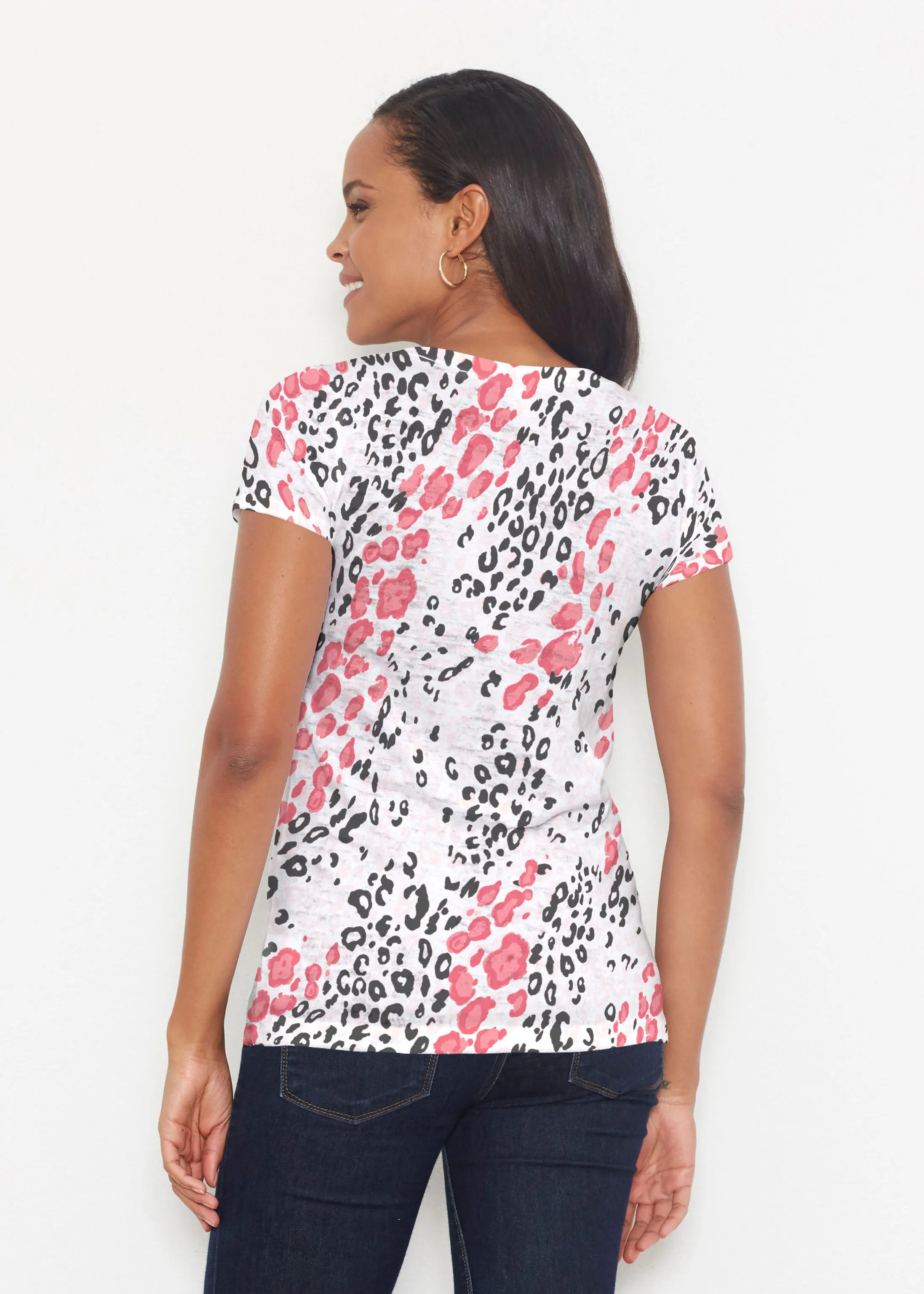 Greek Cat Pink (7903) ~ Short Sleeve Scoop Shirt