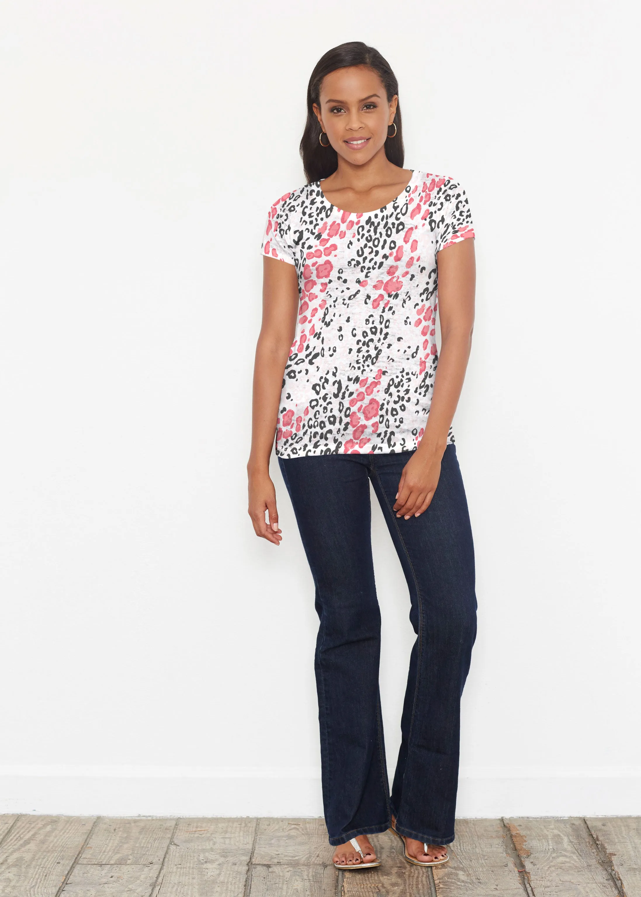 Greek Cat Pink (7903) ~ Short Sleeve Scoop Shirt