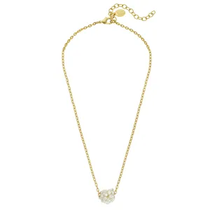 Handcast Gold Dainty Chain and Genuine Freshwater Pearl Cluster Necklace