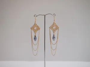 Handmade earrings with purple amethyst