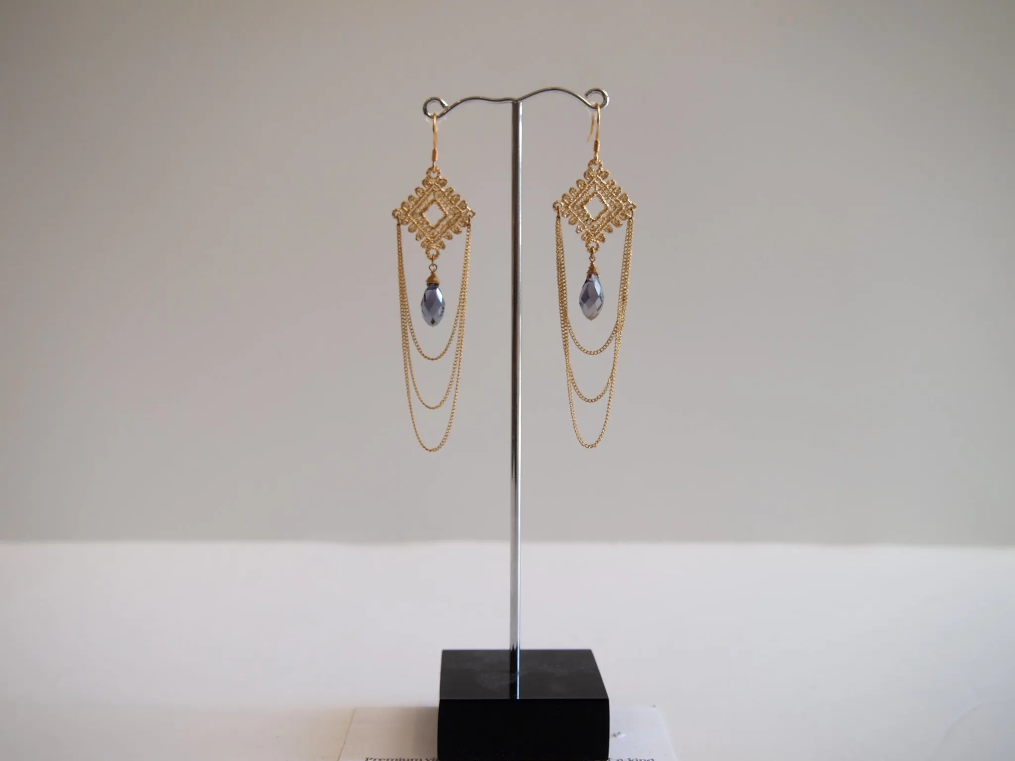 Handmade earrings with purple amethyst