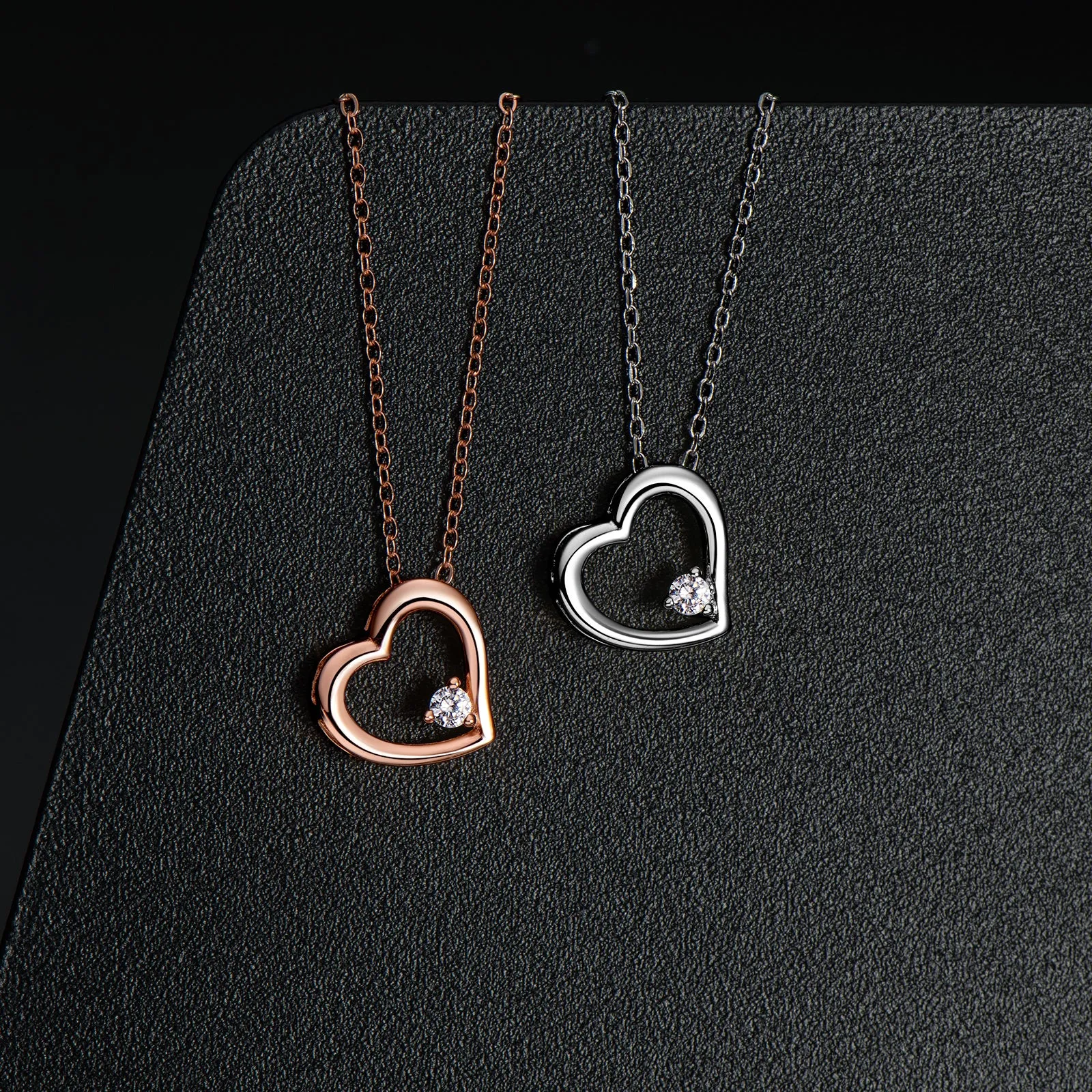 Heart Shaped 2.5mm Created Diamond Pendant Necklace