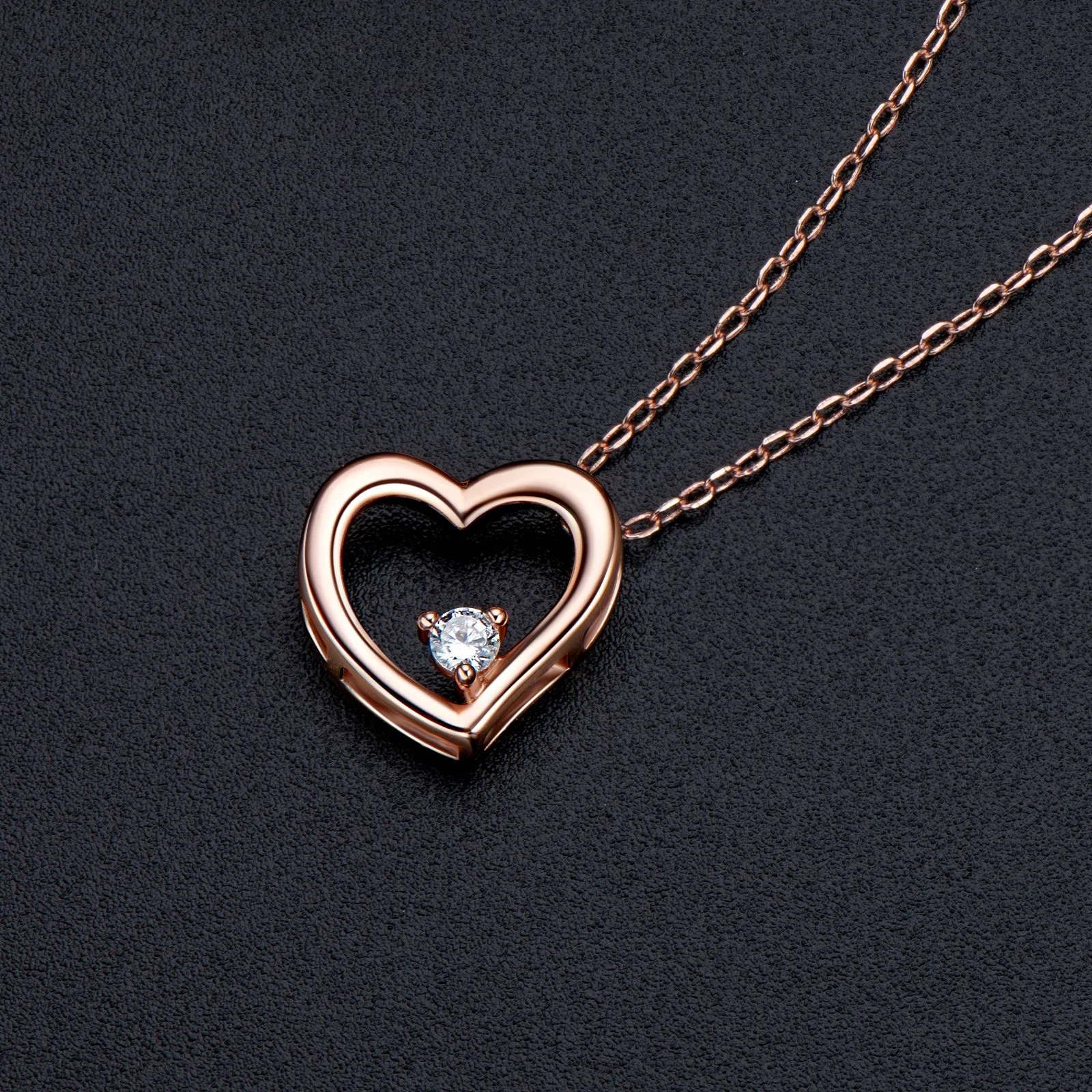 Heart Shaped 2.5mm Created Diamond Pendant Necklace