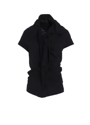 HIGH GAUGE AIRY JERSEY DRAPE DETAIL SHORT SLV T