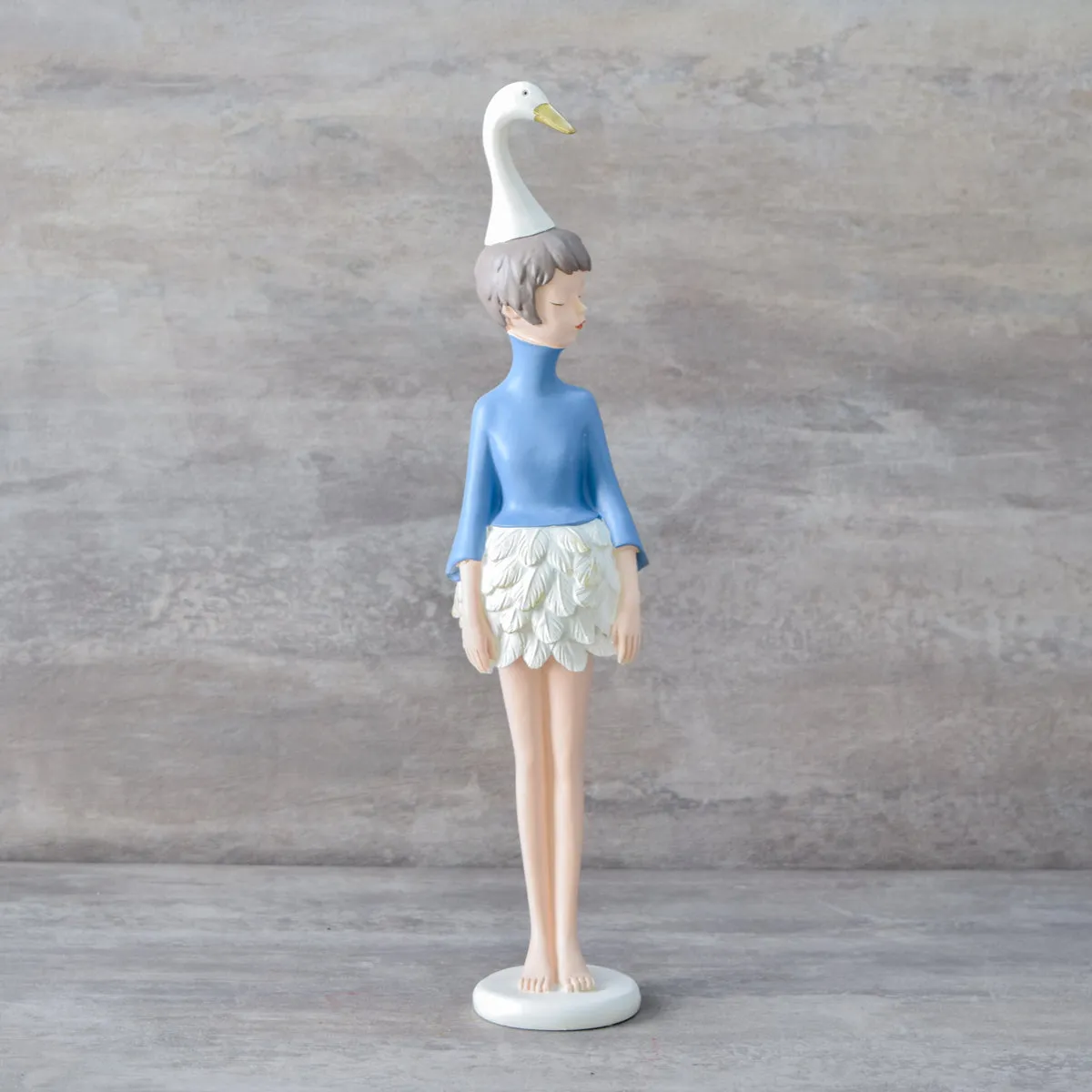 Home Artisan Isabella Swan Girl Sculpture - Blue