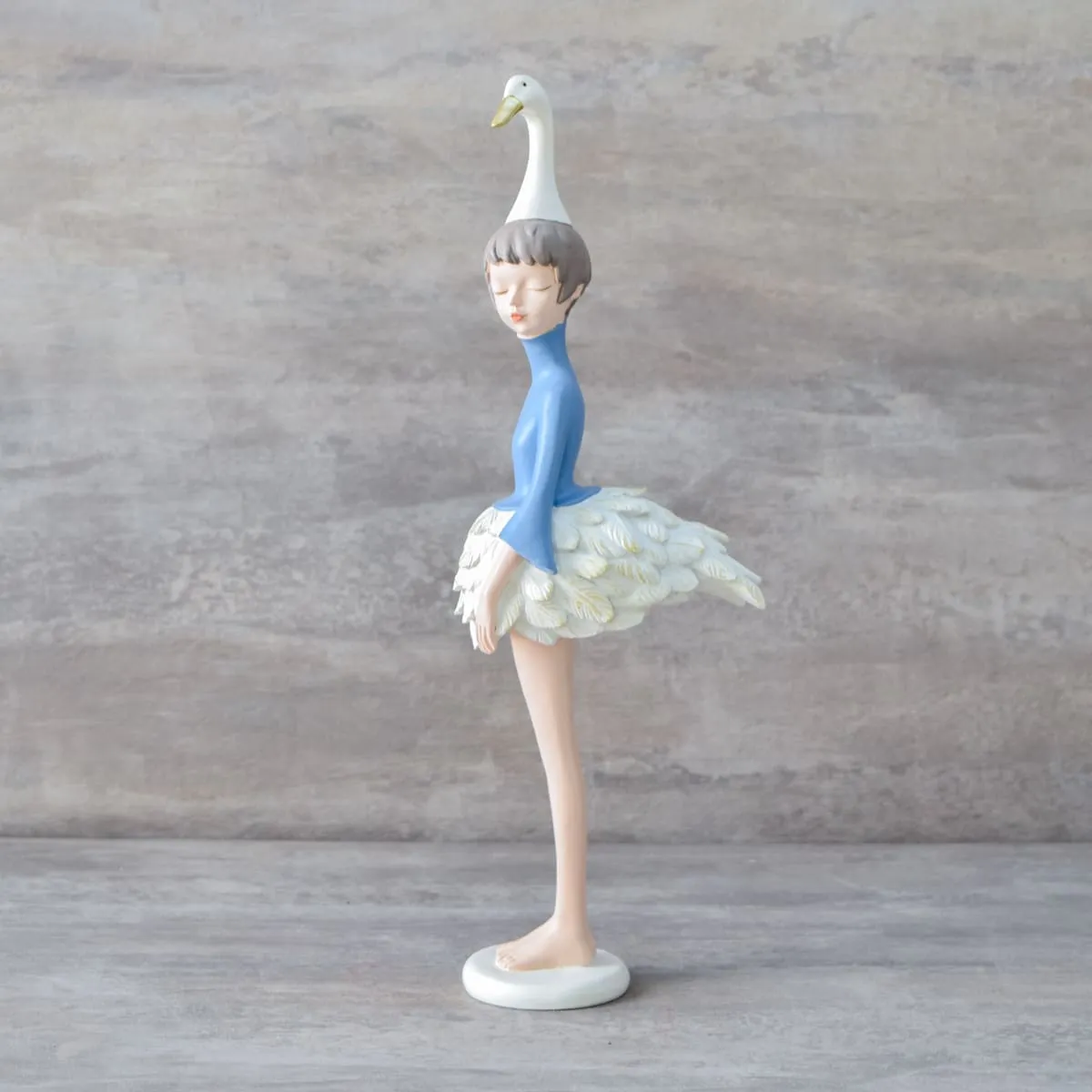 Home Artisan Isabella Swan Girl Sculpture - Blue