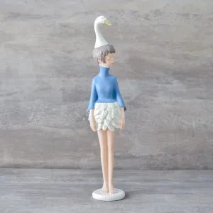 Home Artisan Isabella Swan Girl Sculpture - Blue