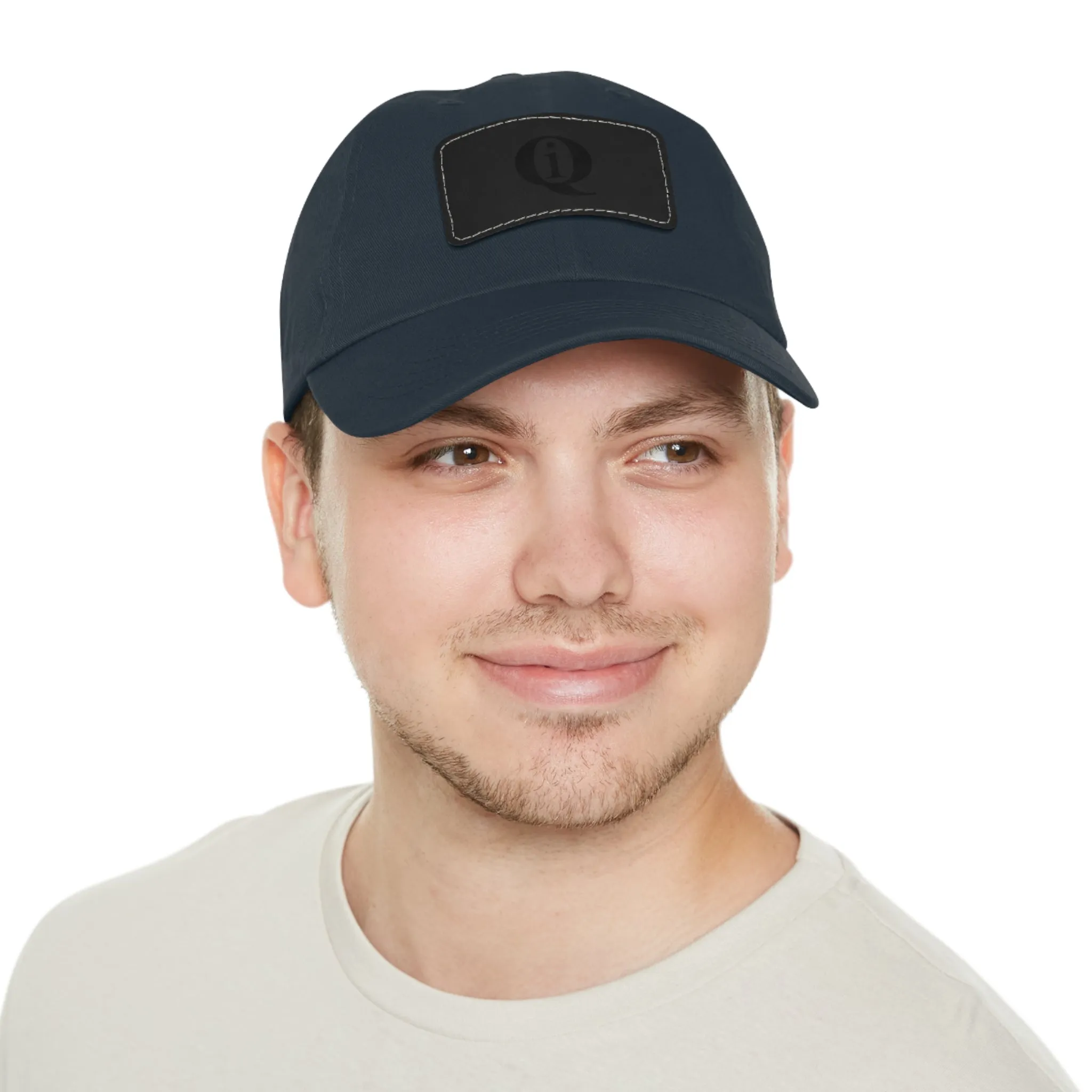 IQ Fashion | Dad Hat with Leather Patch (Rectangle)