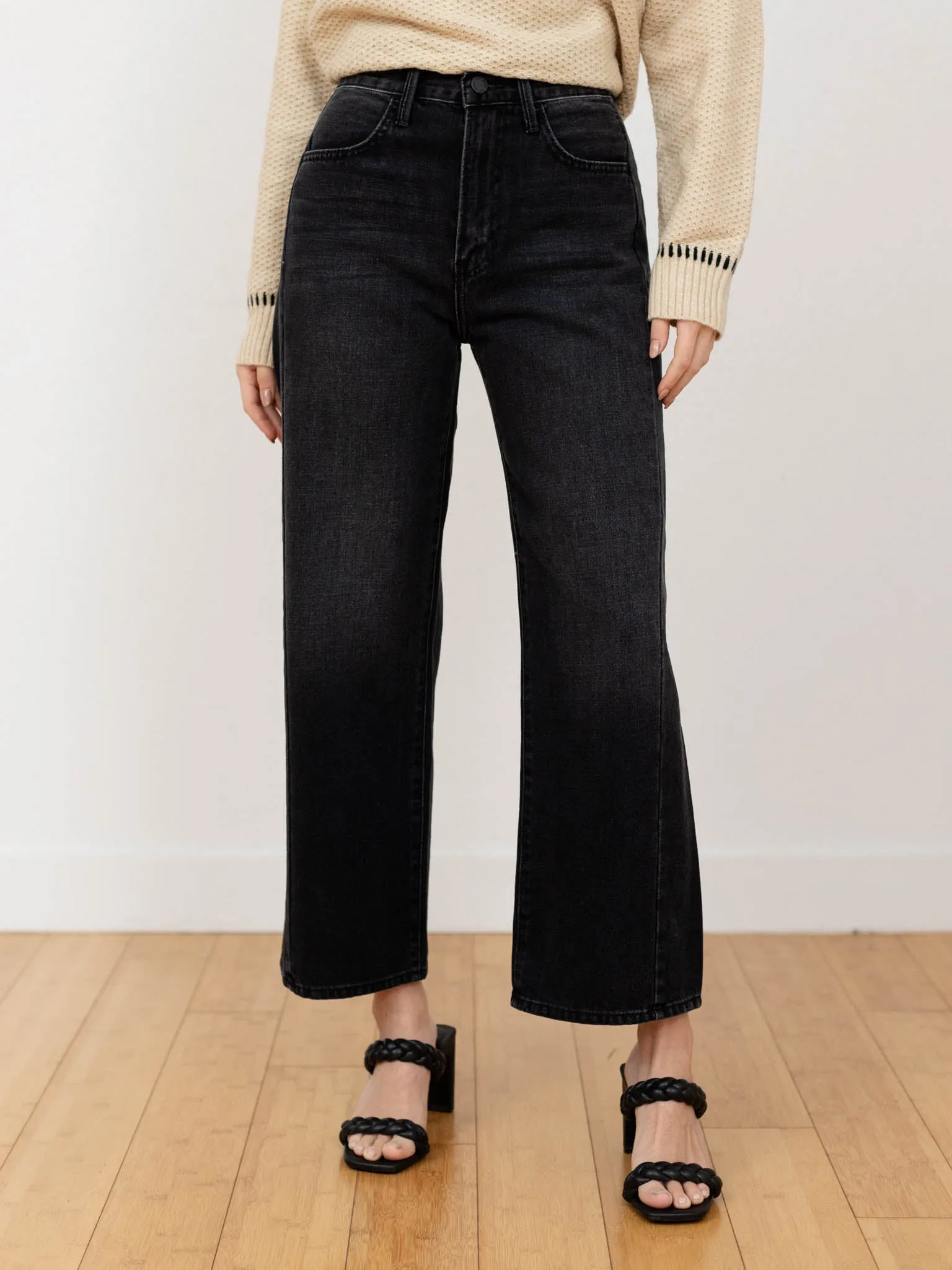 Just Black Washed Black Barrel Jean Twist