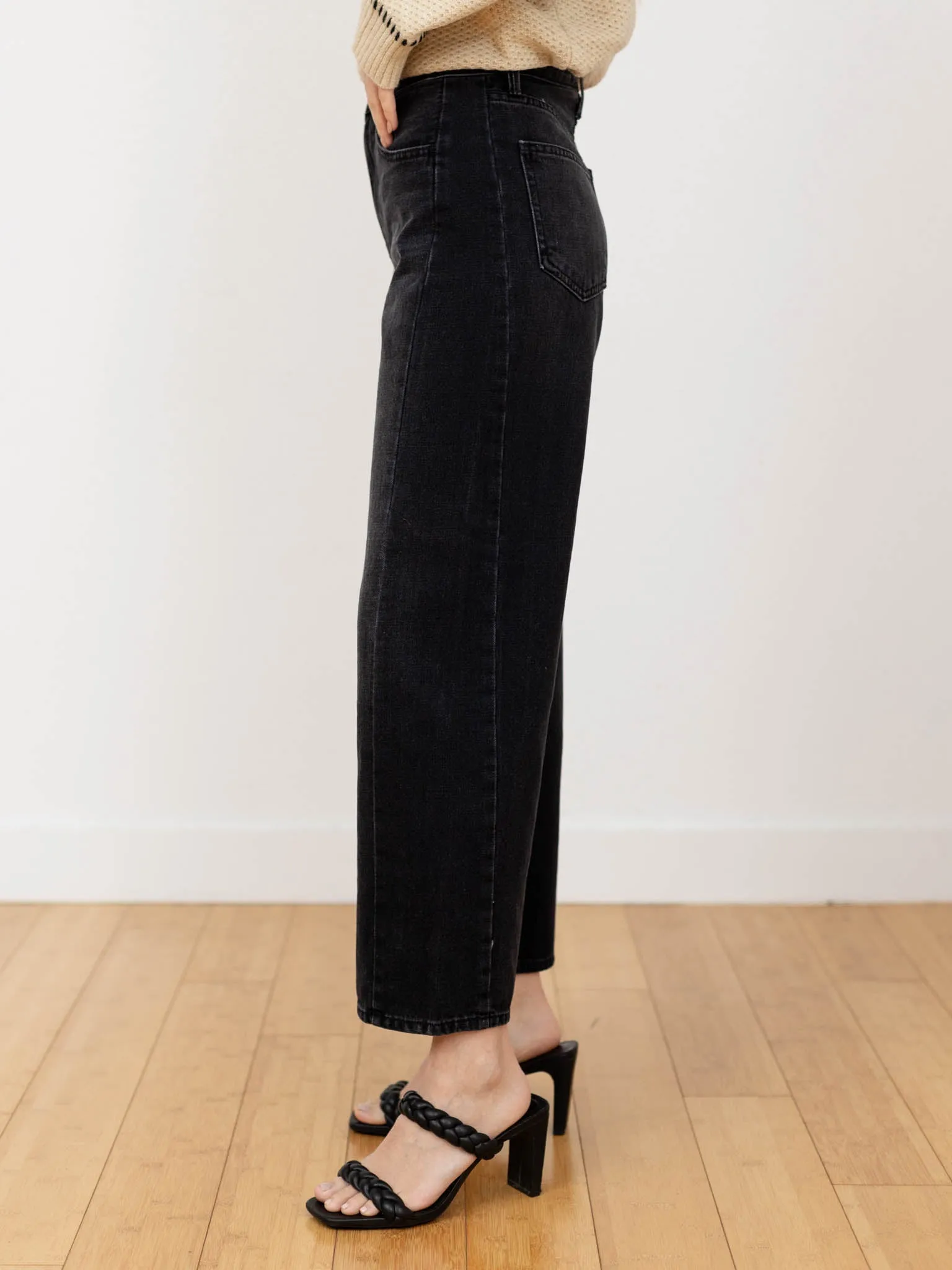 Just Black Washed Black Barrel Jean Twist