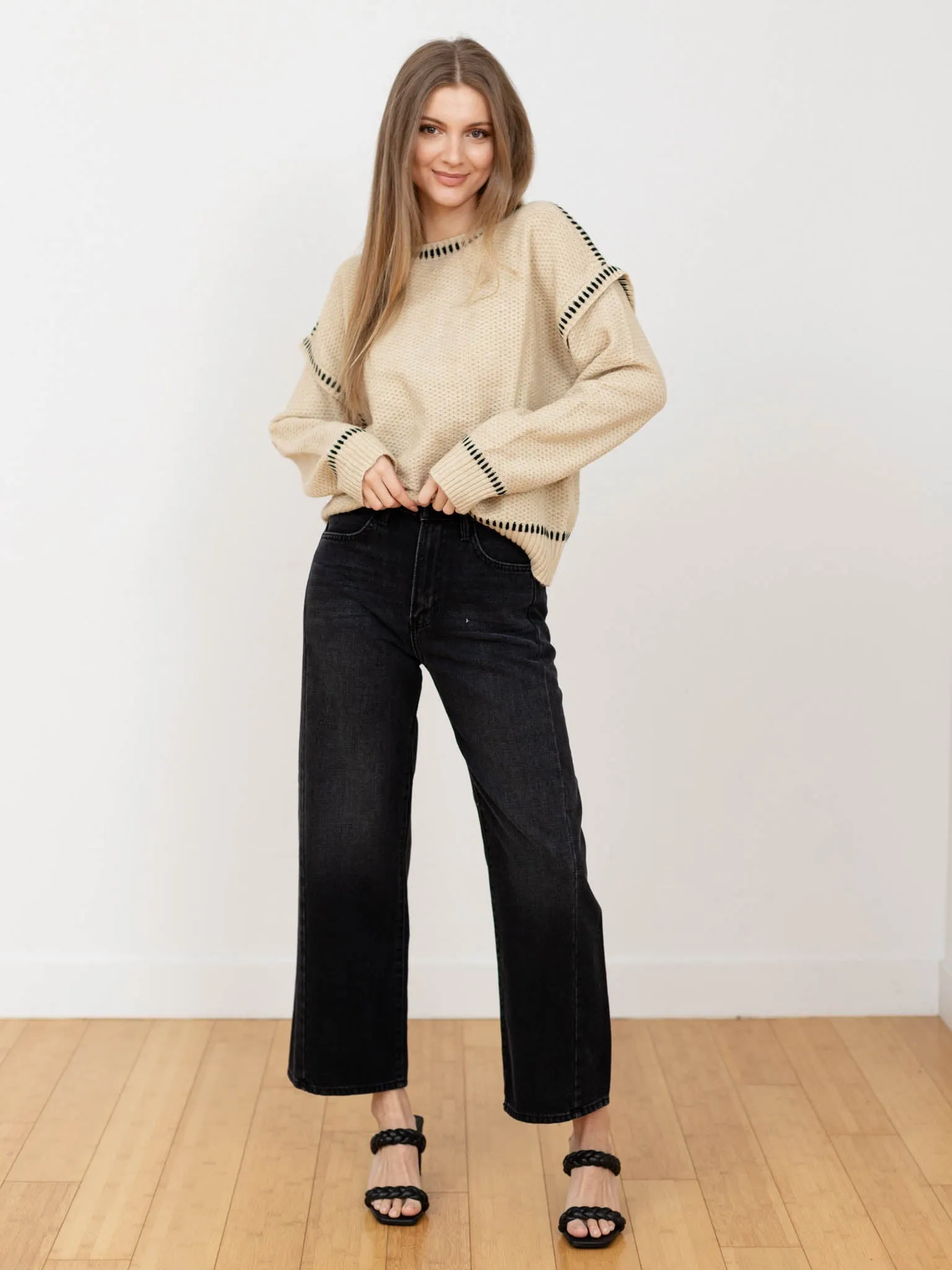 Just Black Washed Black Barrel Jean Twist