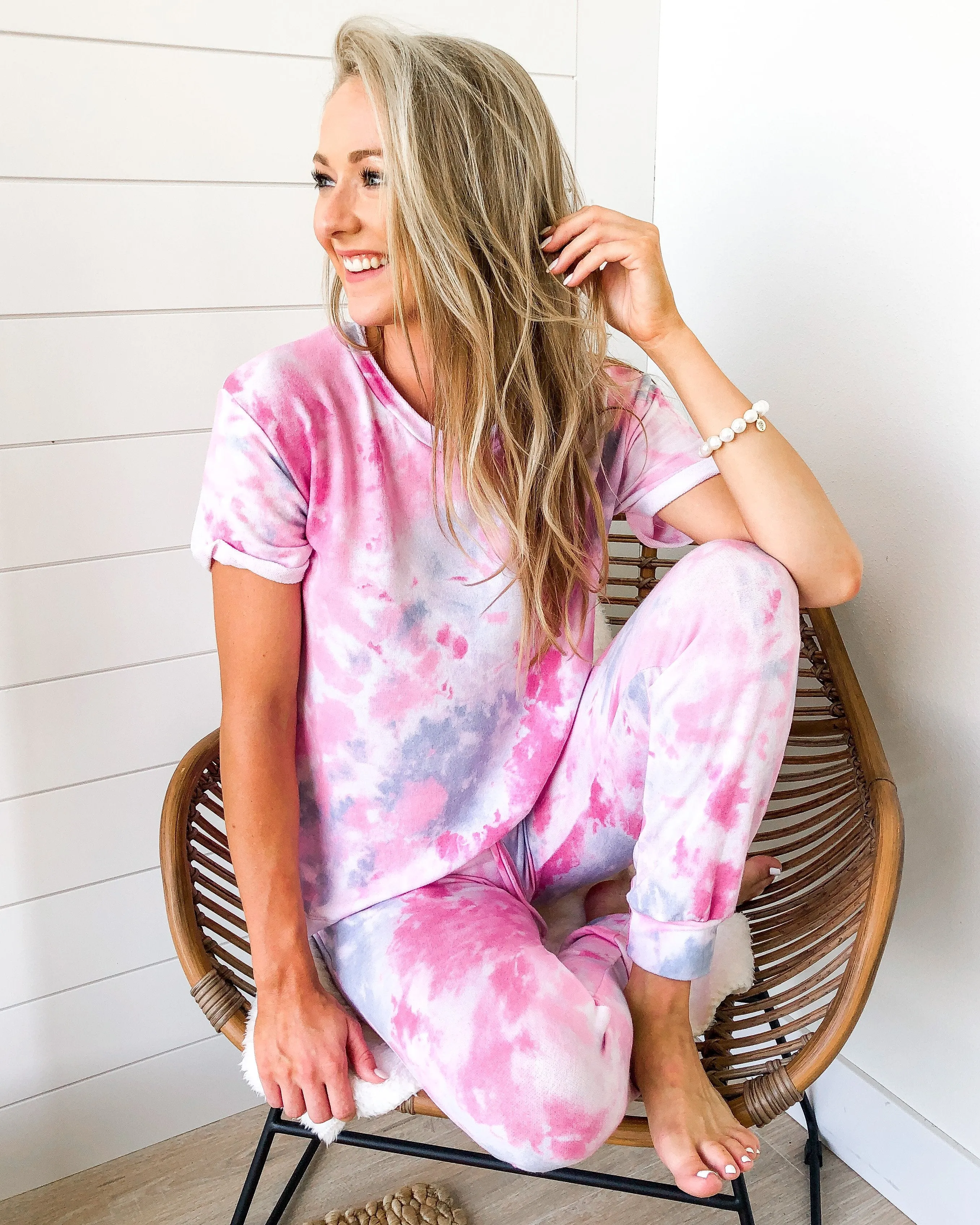 Just My Type Pink Tie Dye Top