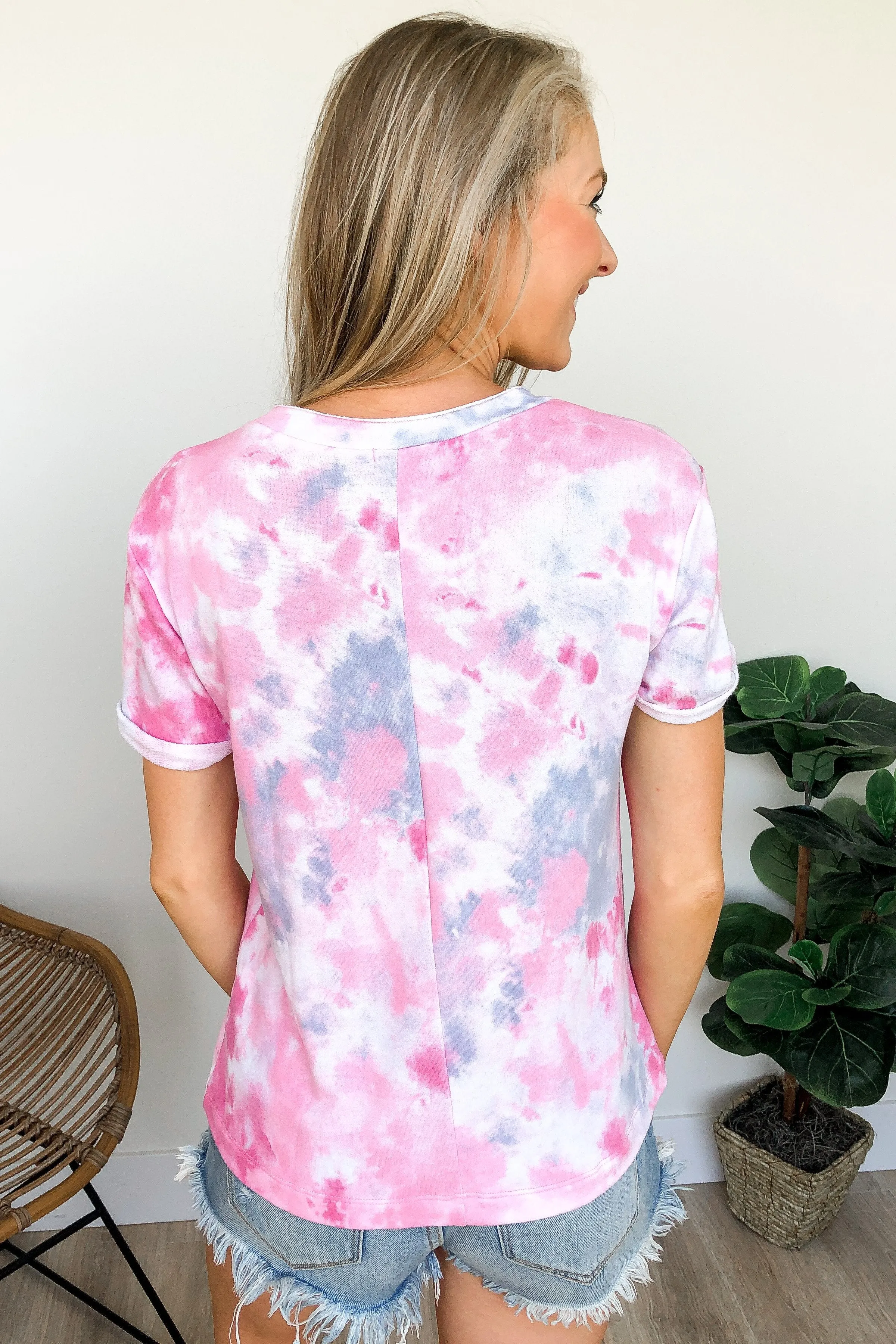 Just My Type Pink Tie Dye Top