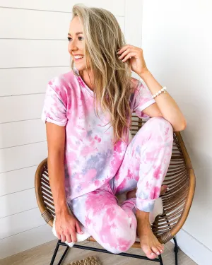 Just My Type Pink Tie Dye Top