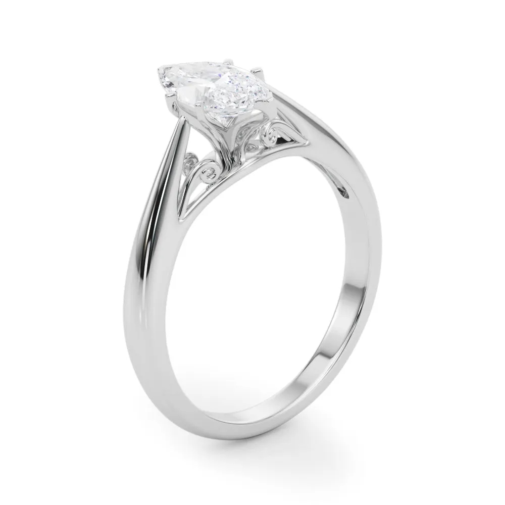 Katerina Marquise Diamond Solitaire Engagement Ring