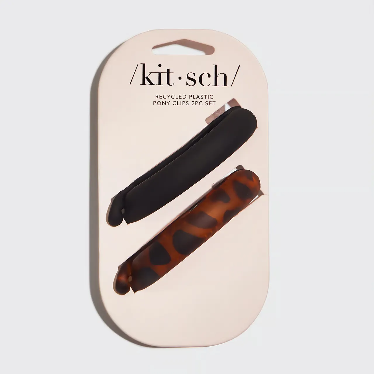 Kitsch Recycled Plastic Pony Clips 2pc- Black & Tort