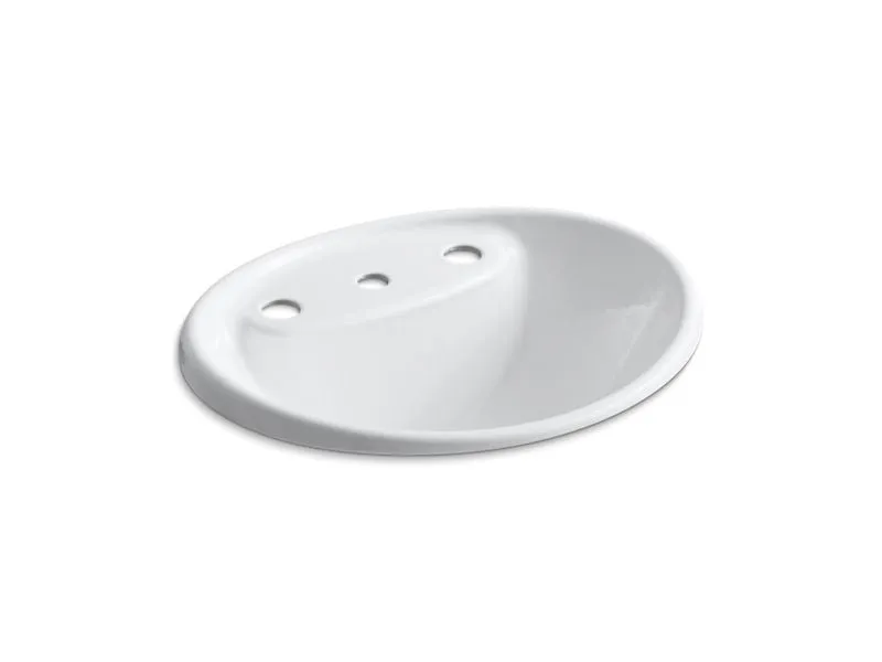 KOHLER K-2839-8 Tides Drop-in bathroom sink with 8" widespread faucet holes