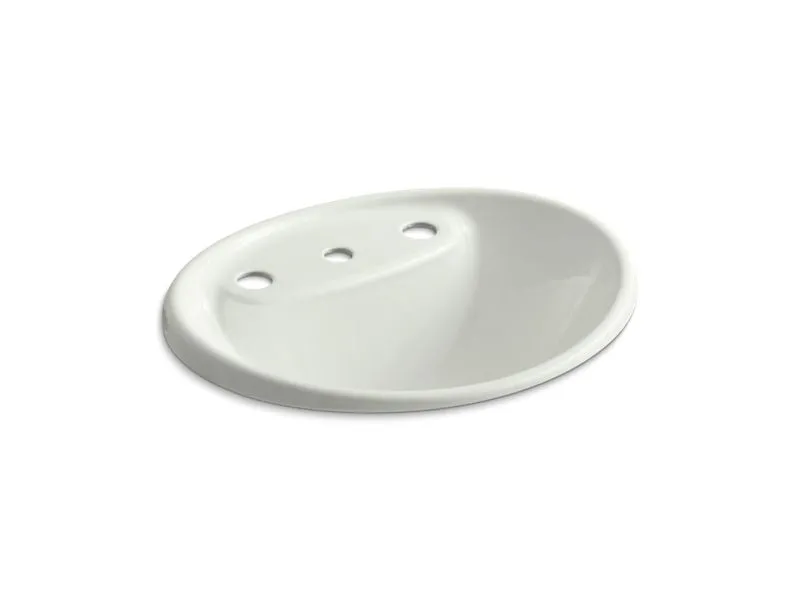 KOHLER K-2839-8 Tides Drop-in bathroom sink with 8" widespread faucet holes