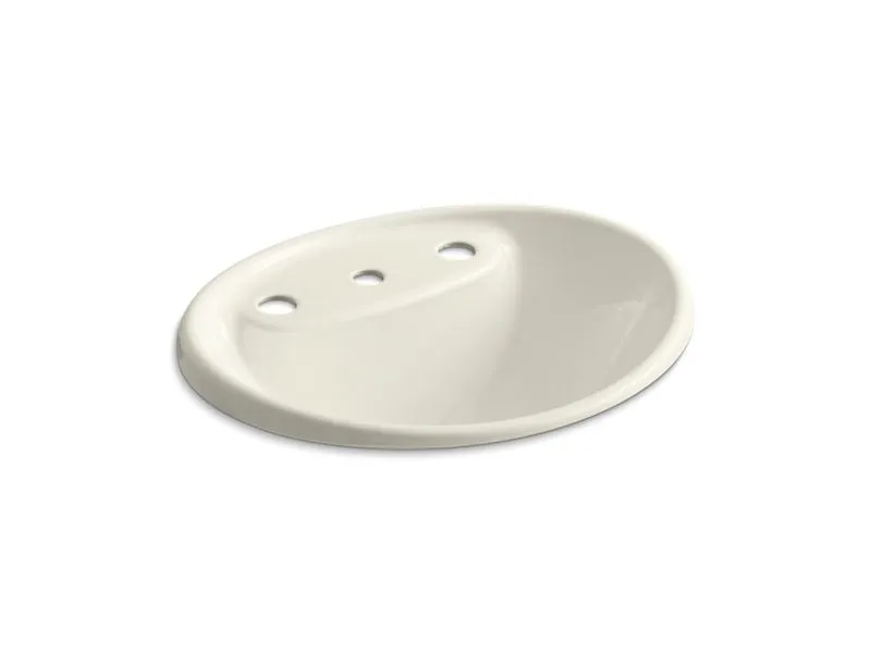 KOHLER K-2839-8 Tides Drop-in bathroom sink with 8" widespread faucet holes