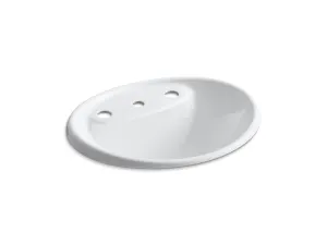 KOHLER K-2839-8 Tides Drop-in bathroom sink with 8" widespread faucet holes