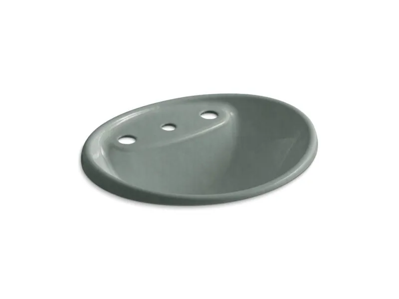 KOHLER K-2839-8 Tides Drop-in bathroom sink with 8" widespread faucet holes