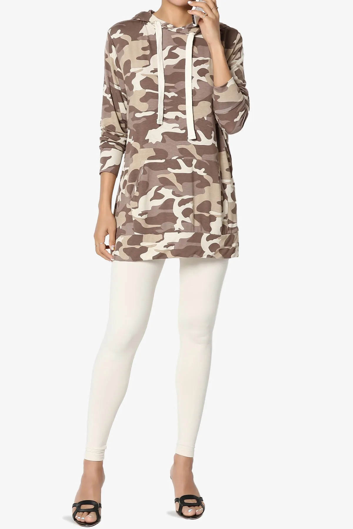 Kyra Camo Print Hoodie Tunic