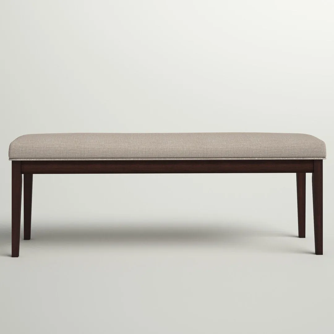 Lancaster Solid Wood Bench Three Posts™ Upholstery Color: Beige
