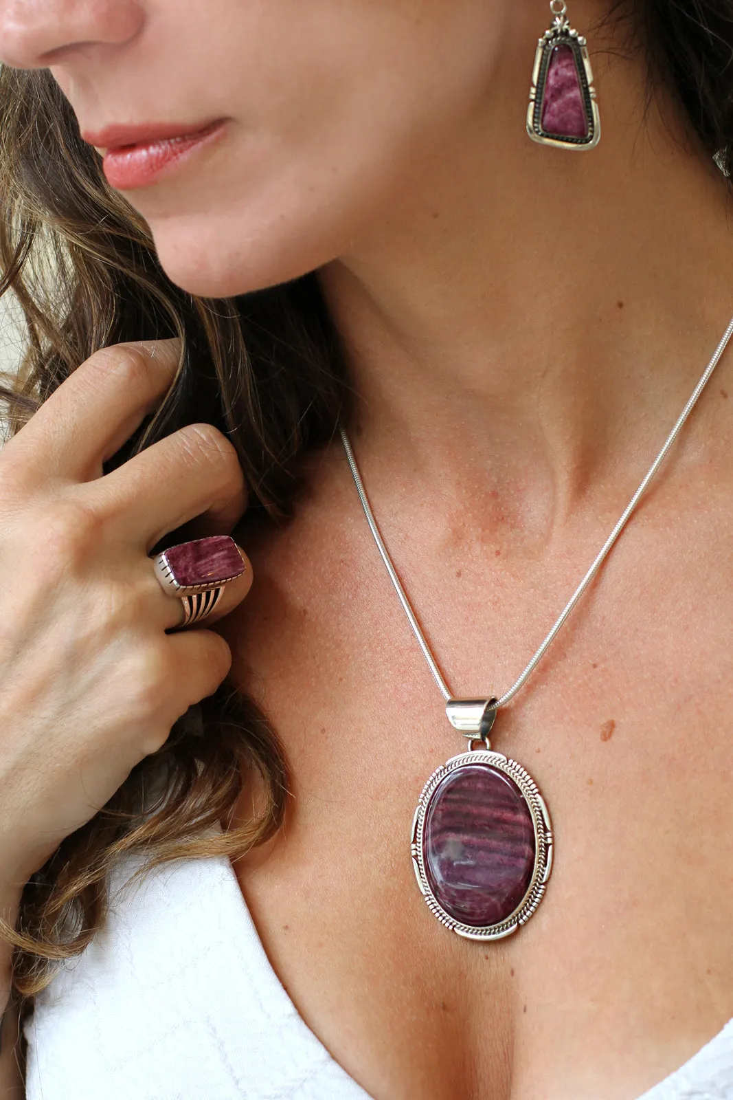 Large Purple Spiny Shell Pendant