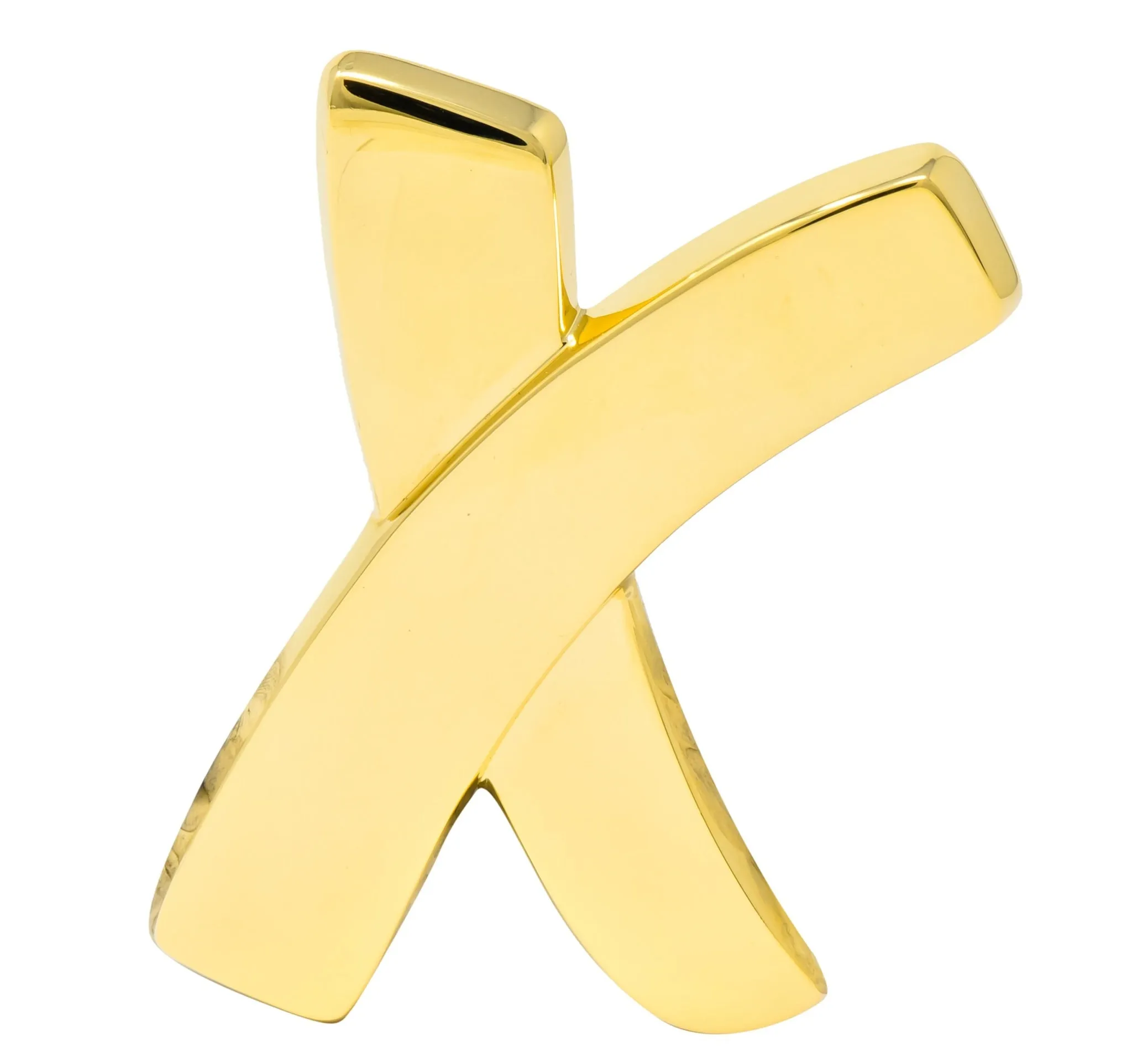 Large 1980's Paloma Picasso Tiffany & Co. 18 Karat Gold Graffiti X Brooch